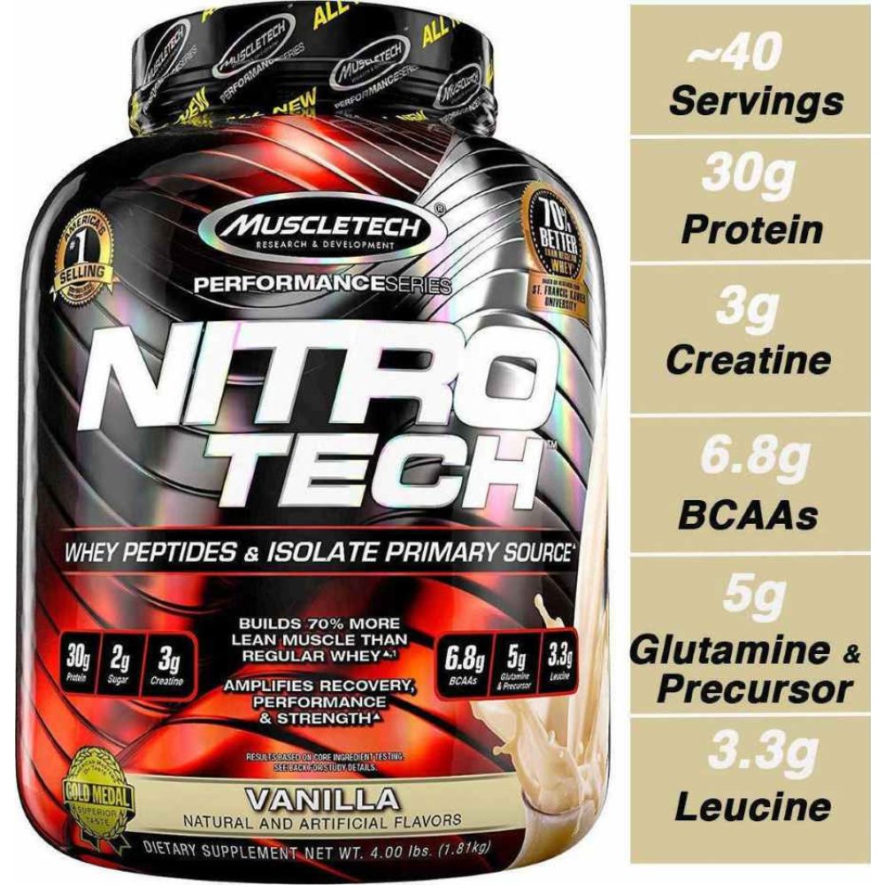 MuscleTech – Performance Series Nitro-Tech 1800gr Vanilla
